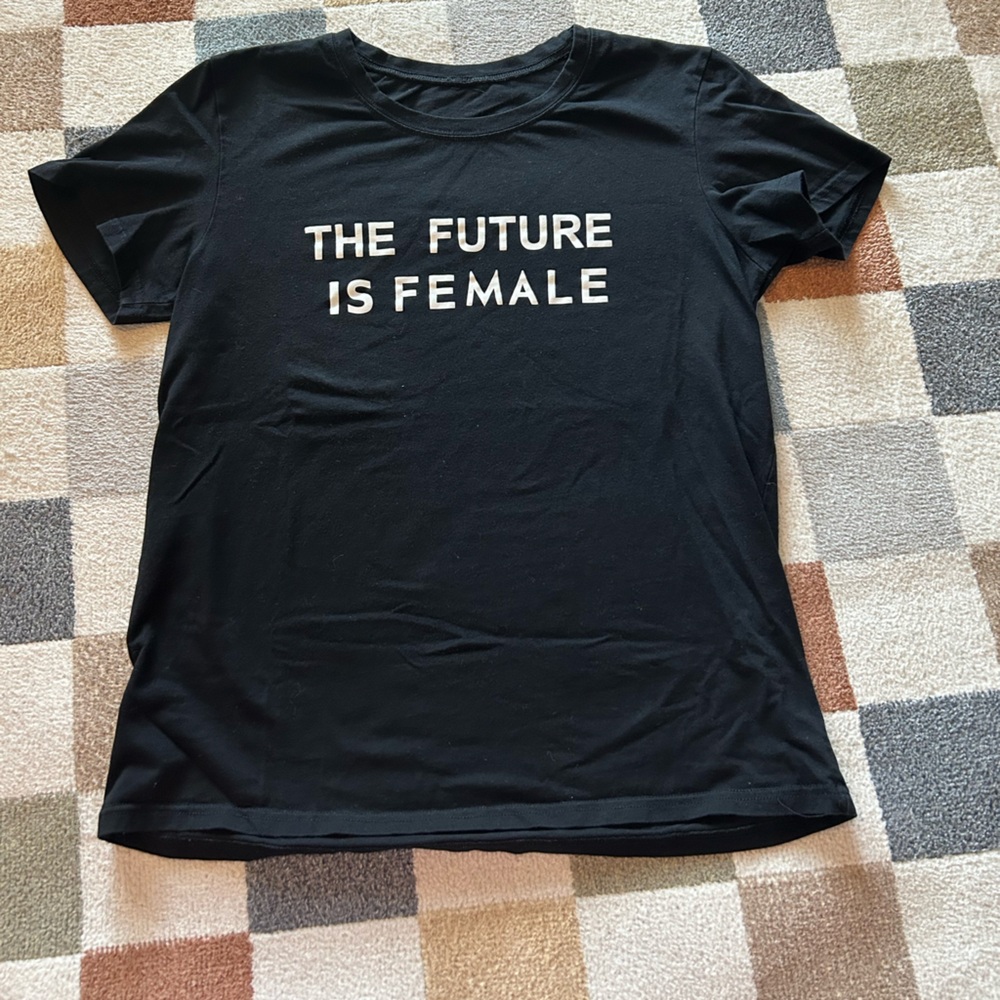 Black Graphic T-Shirt with White Text